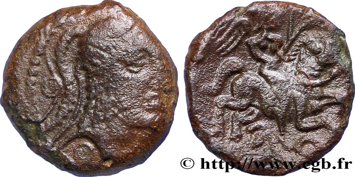 GALLIA - CARNUTES (Región de la Beauce) Bronze PIXTILOS classe VII au cavalier BC+