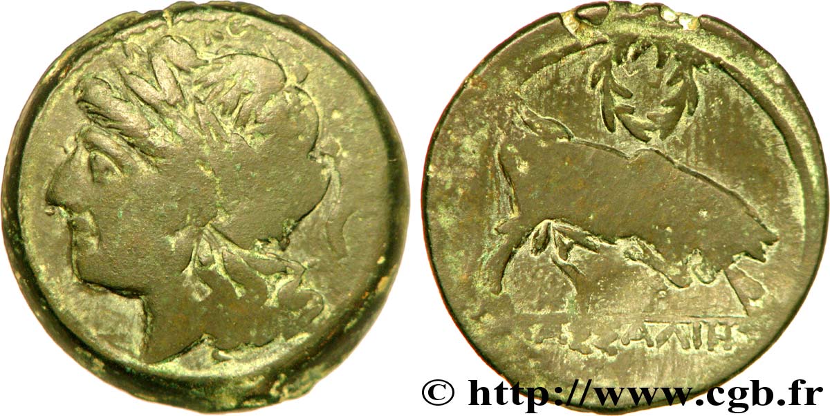 MASSALIA - MARSEILLE Bronze lourd au taureau, à la corne d’abondance et à la couronne XF