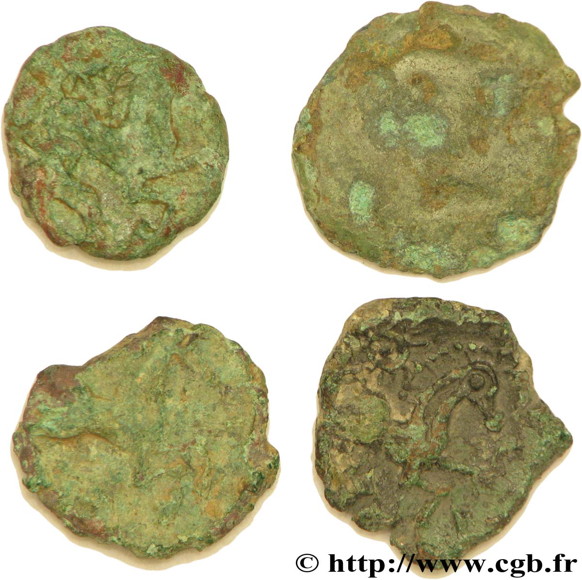 GALLIA - BELGICA - BELLOVACI (Región de Beauvais) Lot de 4 bronzes au personnage courant lote