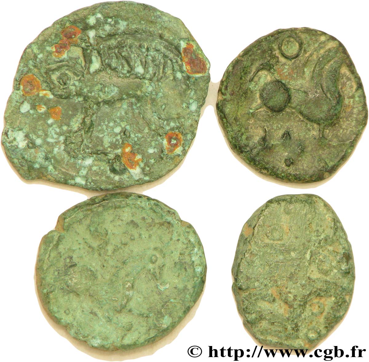 GALLIA BELGICA - BELLOVACI (Area of Beauvais) Lot de 4 bronzes au personnage courant lot