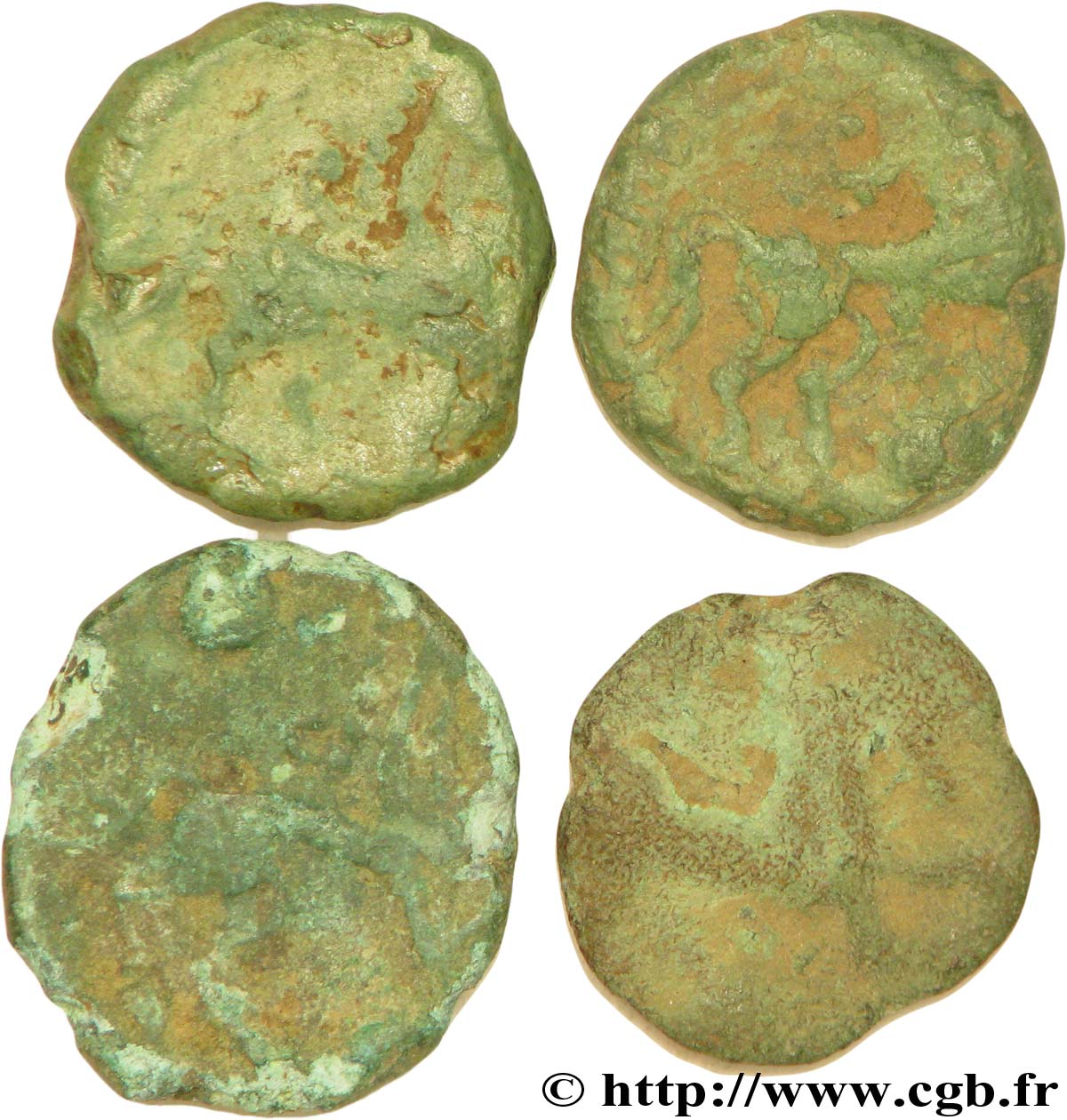 GALLIA - BELGICA - BELLOVACI (Región de Beauvais) Lot de 4 bronzes au personnage courant lote