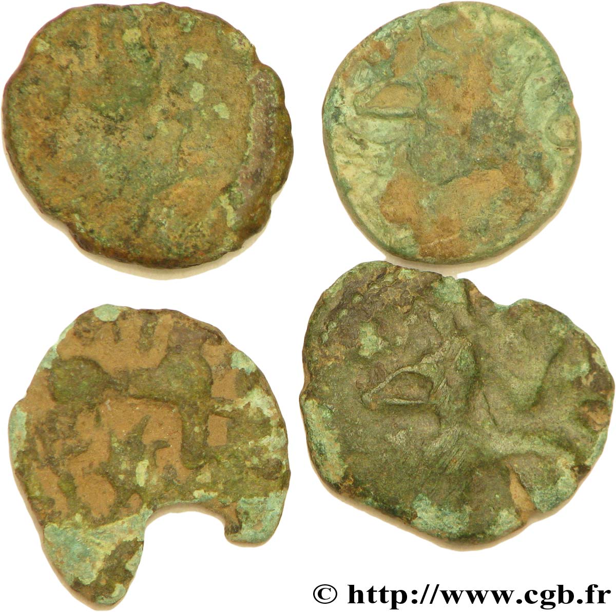 GALLIA BELGICA - BELLOVACI (Area of Beauvais) Lot de 4 bronzes au personnage courant lot