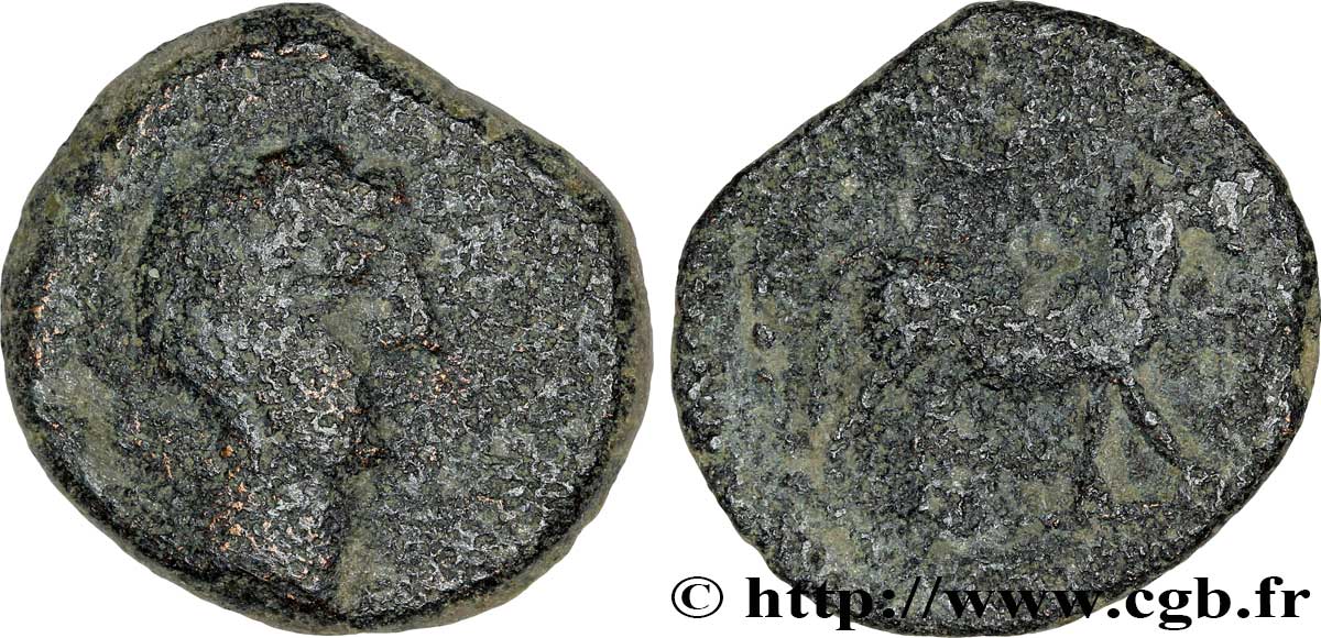 HISPANIA - IBERICO - CASTULO/KASTILO (Province of Jaen/Calzona) Demi unité de bronze ou semis, (PB, Æ 19) VF