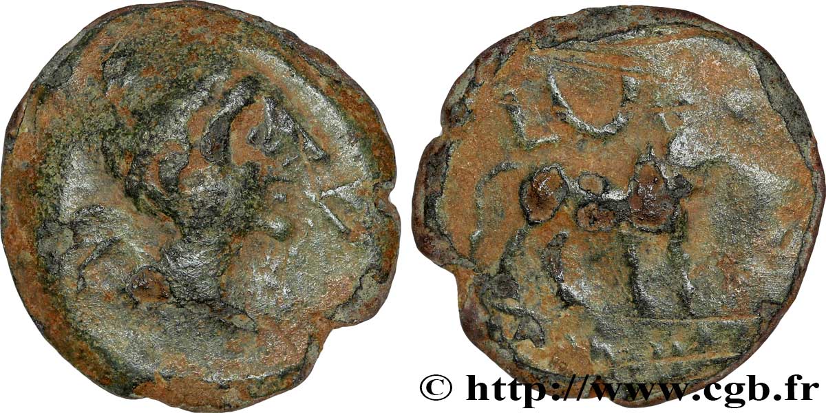 HISPANIA - IBERICO - CASTULO/KASTILO (Province de Jaen/Calzona) Demi unité de bronze ou semis, (PB, Æ 19) BC+