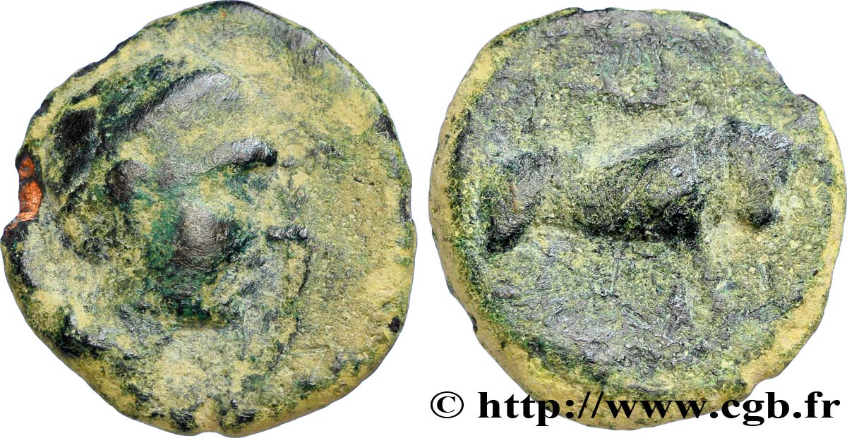 HISPANIA - CASTULO/KASTILO (Province de Jaen/Calzona) Demi unité de bronze ou semis, (PB, Æ 19) TB+