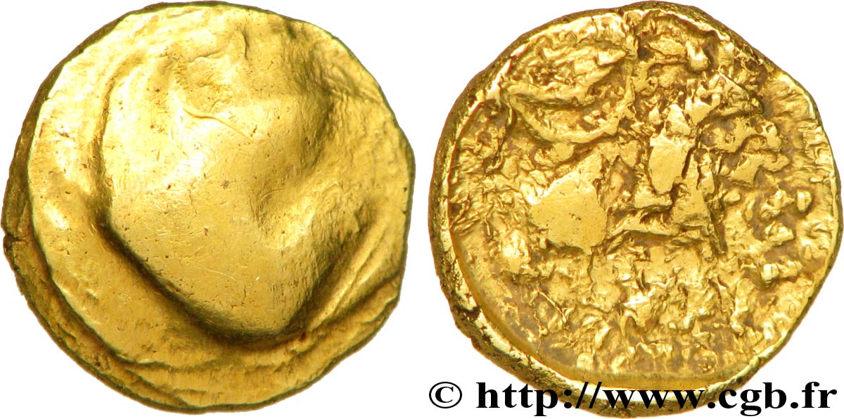 GALLIA BELGICA - ATREBATES (Regione di Arras) Quart de statère en or au croissant MB