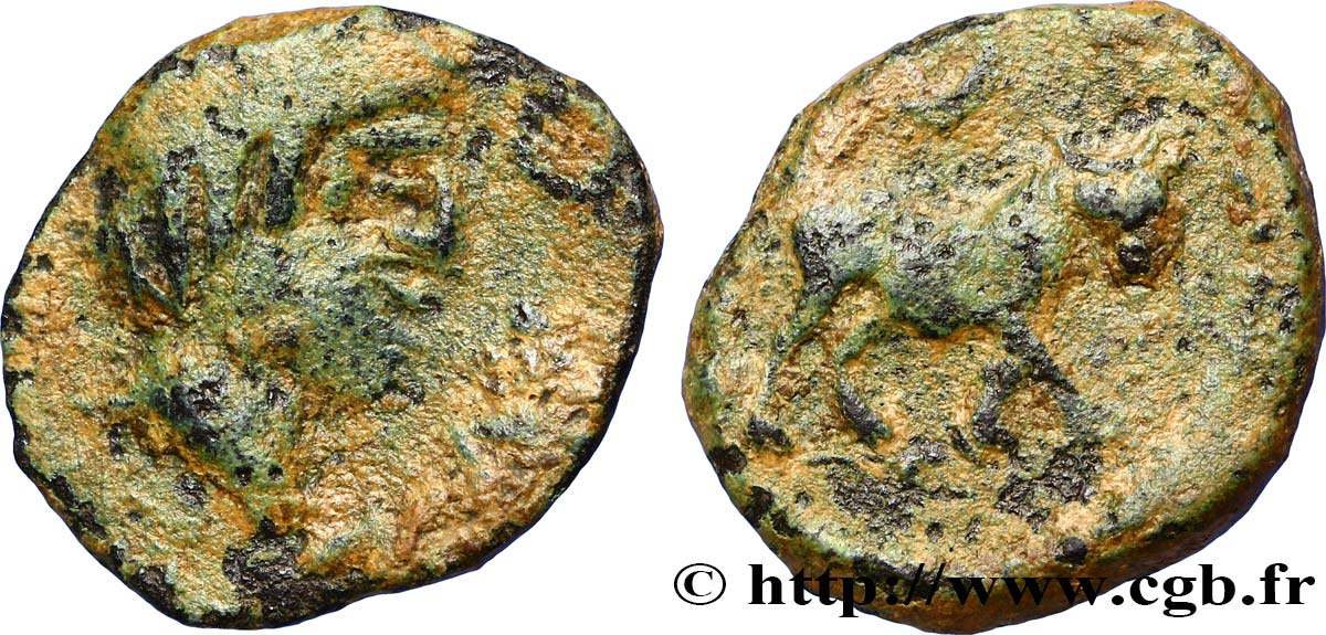 HISPANIA - IBERICO - CASTULO/KASTILO (Province de Jaen/Calzona) Demi unité de bronze ou semis, imitation BC