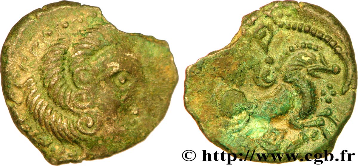 CORIOSOLITES (Région de Corseul, Cotes d Armor) Statère de billon, classe II au nez pointé TTB/TTB+