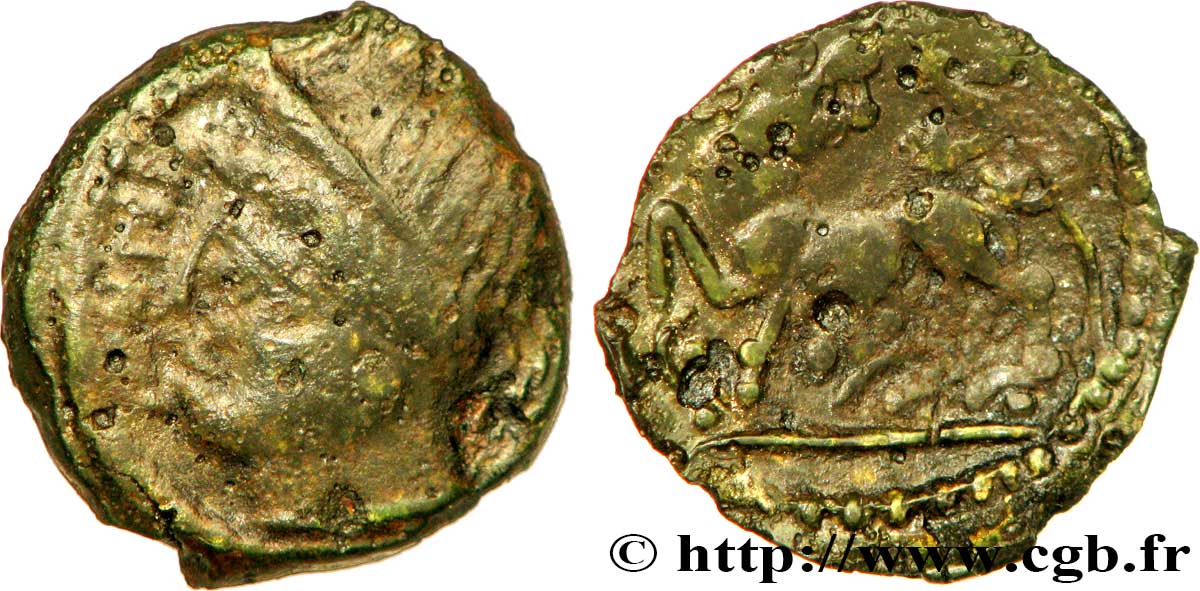 GALLIEN - CARNUTES (Region die Beauce) Bronze PIXTILOS classe II à la louve et au lézard S