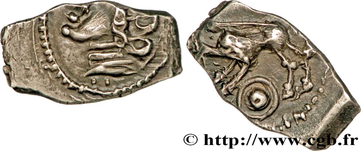 GALLIA - SUDOESTE DE LA GALLIA - RUTENI (Región de Rodez) Drachme “au sanglier”, à la grosse tête bouclée, S. 440 EBC