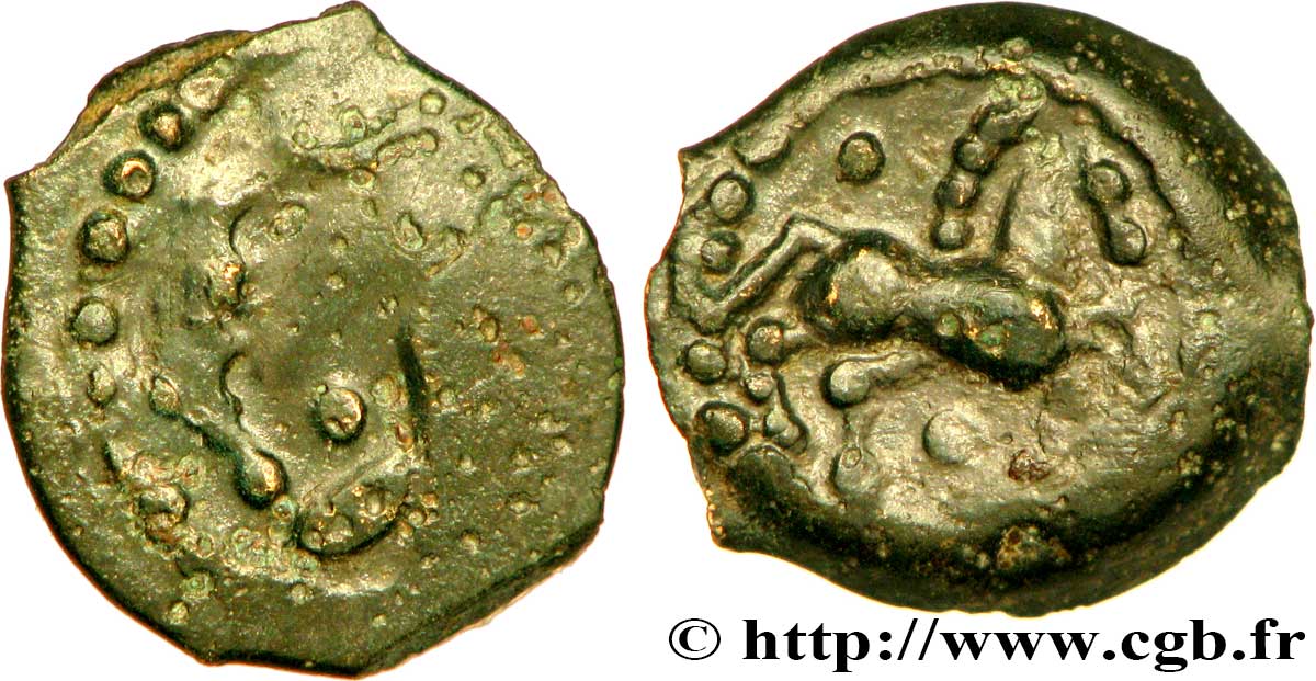 BITURIGES CUBI / MITTELWESTGALLIEN - UNBEKANNT Bronze au cheval, BN. 4298 S/fSS