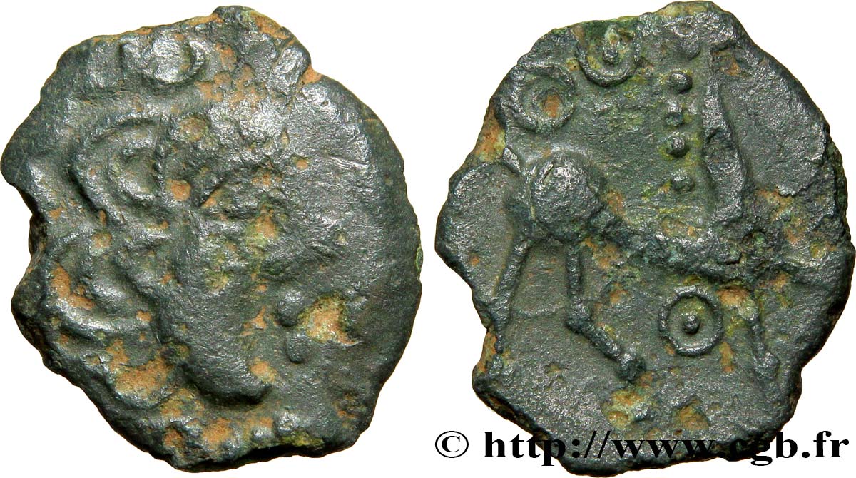 BITURIGES CUBI / MITTELWESTGALLIEN - UNBEKANNT Petit bronze au cheval et aux annelets fSS