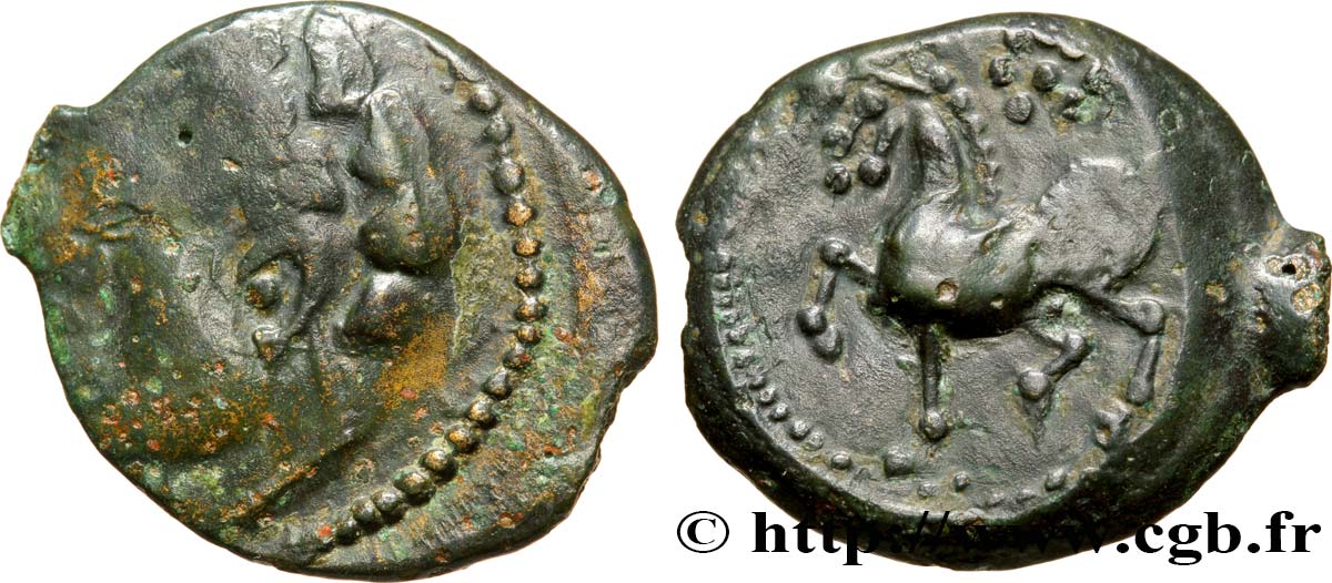 GALLIA - ARVERNI (Región de Clermont-Ferrand) Bronze ROAC, DT. 3716 et 2613 BC/MBC+