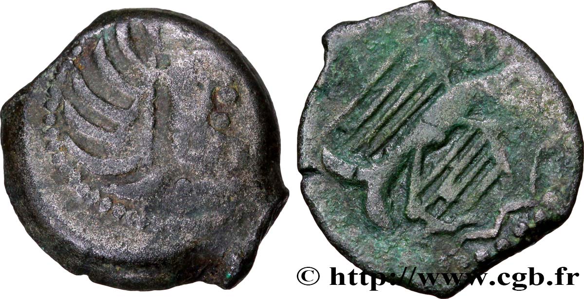 GALLIA - CARNUTES (Beauce area) Bronze à l’aigle et à la rouelle, tête à droite VF
