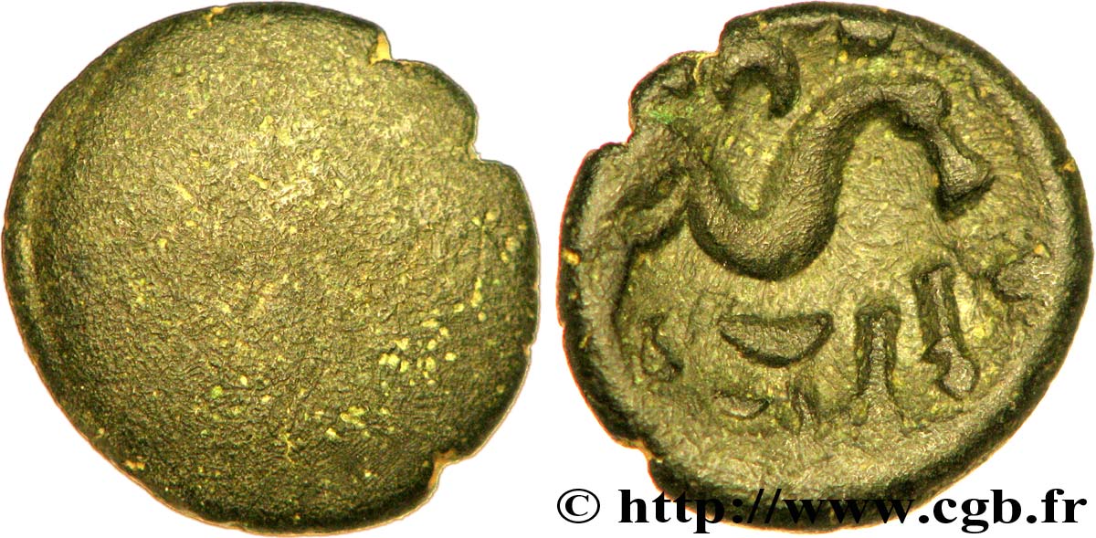 GALLIA BELGICA - AMBIANI (Area of Amiens) Statère d or uniface en bronze XF