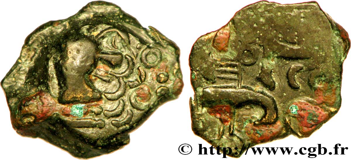 GALLIA BELGICA - MELDI (Regione di Meaux) Bronze à l’aigle et au sanglier, classe III BB/q.BB