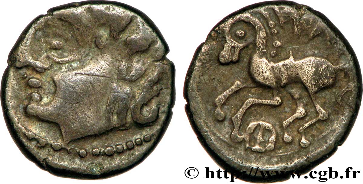 ALLOBROGES (Région du Dauphiné) Denier IAZVS au cheval galopant et à la rouelle TTB