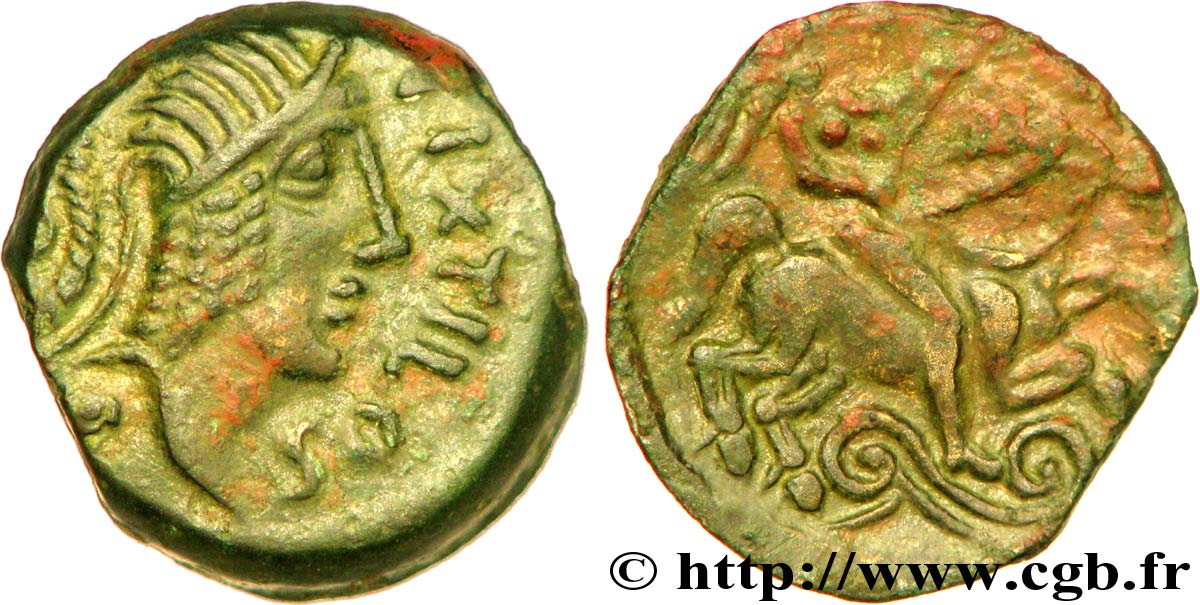 GALLIA - CARNUTES (Area of the Beauce) Bronze PIXTILOS classe VII au cavalier AU/XF
