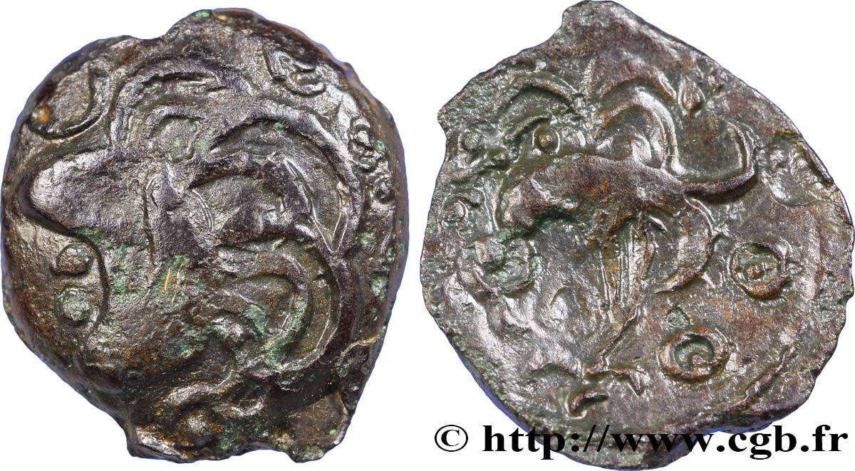 GALLIA - SENONES (Región de Sens) Bronze YLLYCCI à l’oiseau, classe IXa BC