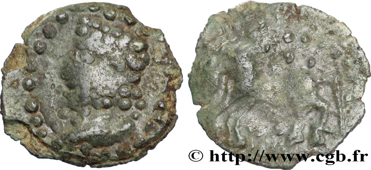 GALLIA BELGICA - BELLOVACI (Area of Beauvais) Bronze au cheval, “type de Vendeuil-Caply” XF/VF