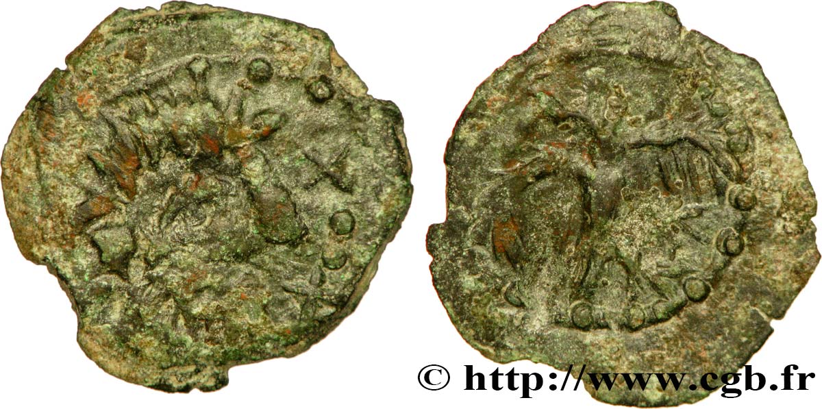 GALLIA - BELGICA - BELLOVACI (Regione di Beauvais) Bronze à l’aigle de face, “type de Vendeuil-Caply” MB/SPL