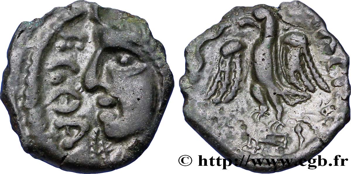 VÉLIOCASSES (Région du Vexin normand) Bronze ECOA - RATVMACIOS, à l’aigle et au buste ailé TTB+