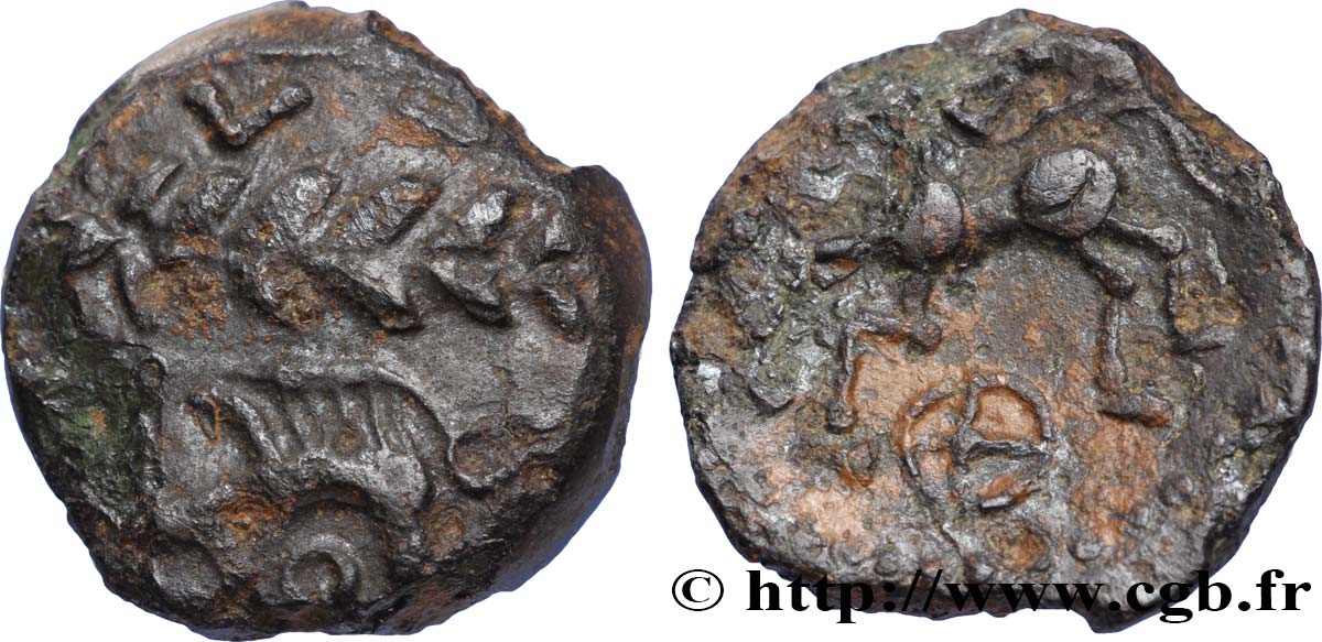 GALLIA - AULERCI EBUROVICES (Región d Evreux) Bronze au sanglier MBC