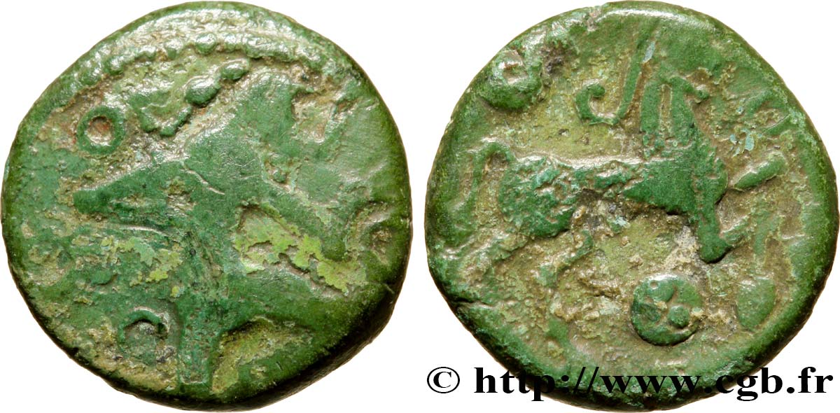 GALLIEN - BELGICA - BELLOVACI (Region die Beauvais) Bronze au personnage courant S
