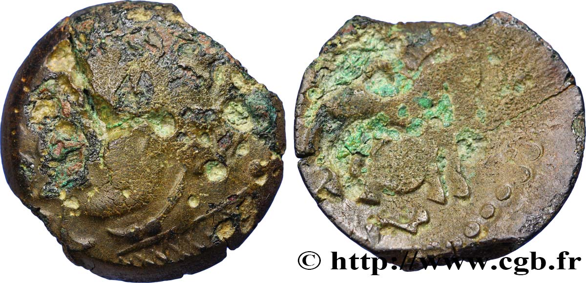 GALLIA BELGICA - SUESSIONES (Región de Soissons) Bronze “au filet” RC+