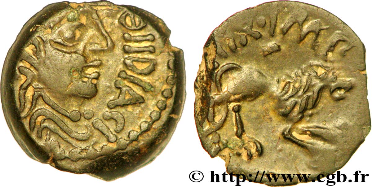REMI / CARNUTES, Unspecified Bronze AOIIDIACI/A.HIR.IMP au lion XF