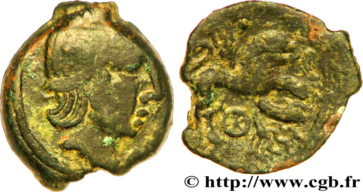 LEXOVII (Area of Lisieux) Bronze du type de CISIAMBOS au lion q.BB/MB
