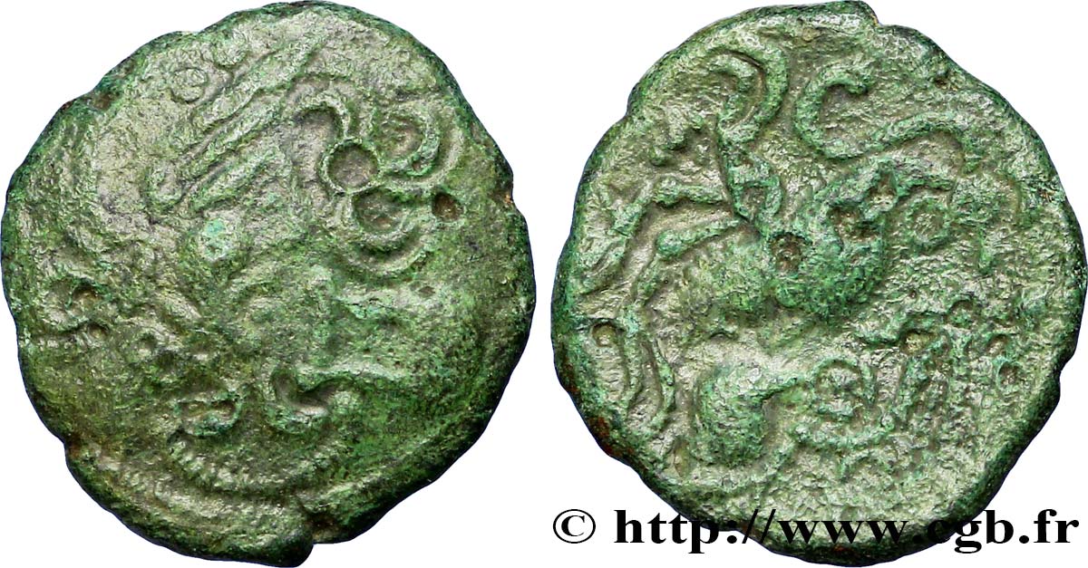 GALLIA BELGICA - BELLOVACI (Area of Beauvais) Bronze au coq, “type d’Hallencourt” VF/VF