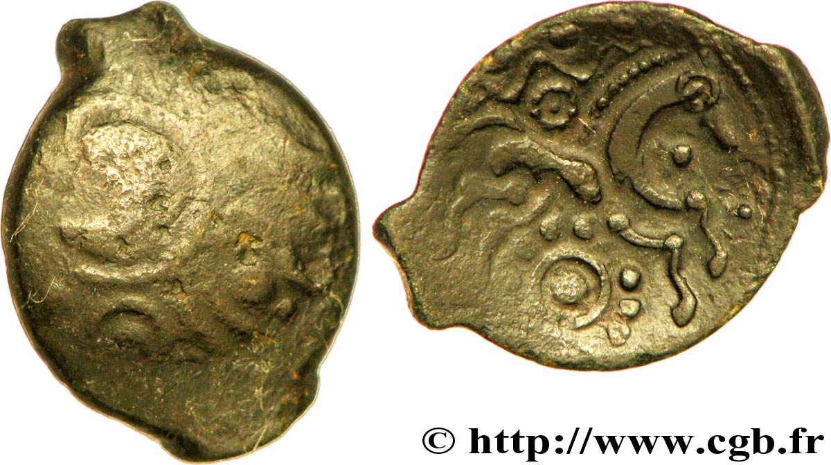 AULERQUES ÉBUROVICES (Région d Évreux) Bronze au cheval B+/TTB