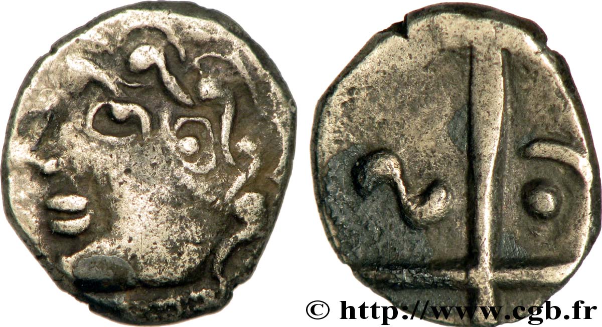 GALLIA - SUDOVEST DELLA GALLIA - NITIOBROGES (Regione di Agen) Drachme “à la tête négroïde”, hybride, S. 115 BB