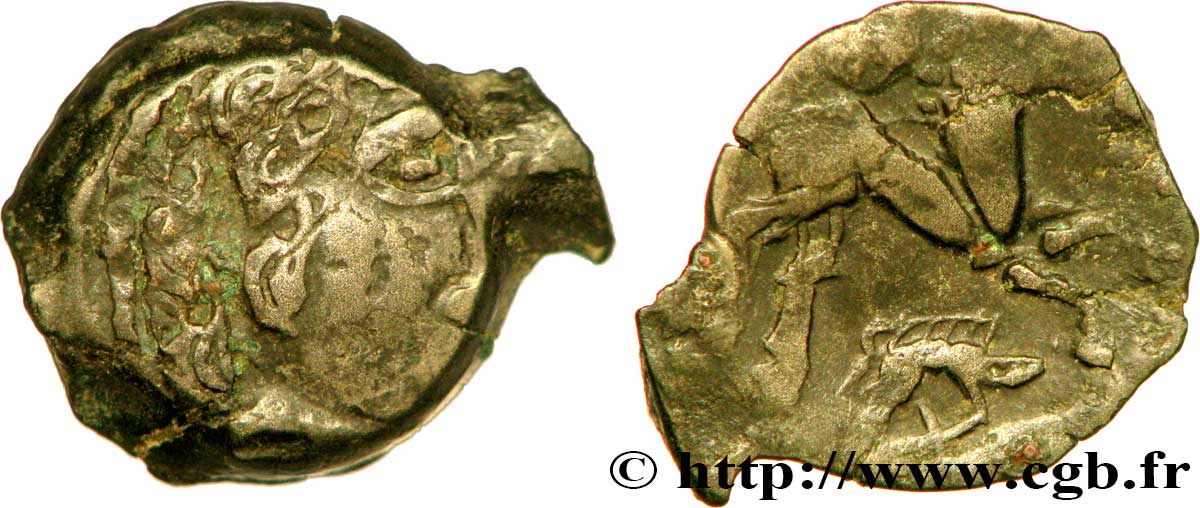 GALLIA BELGICA - AMBIANI (Regione di Amiens) Bronze au cheval et au sanglier q.BB/BB