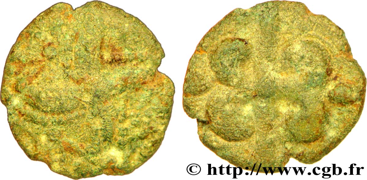 VÉLIOCASSES (Région du Vexin normand) Bronze au swastika TB+/TTB