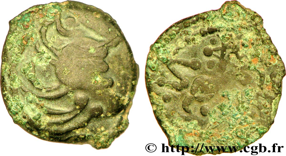 GALLIA - SENONES (Región de Sens) Bronze YLLYCCI à l’oiseau, classe IX-X BC