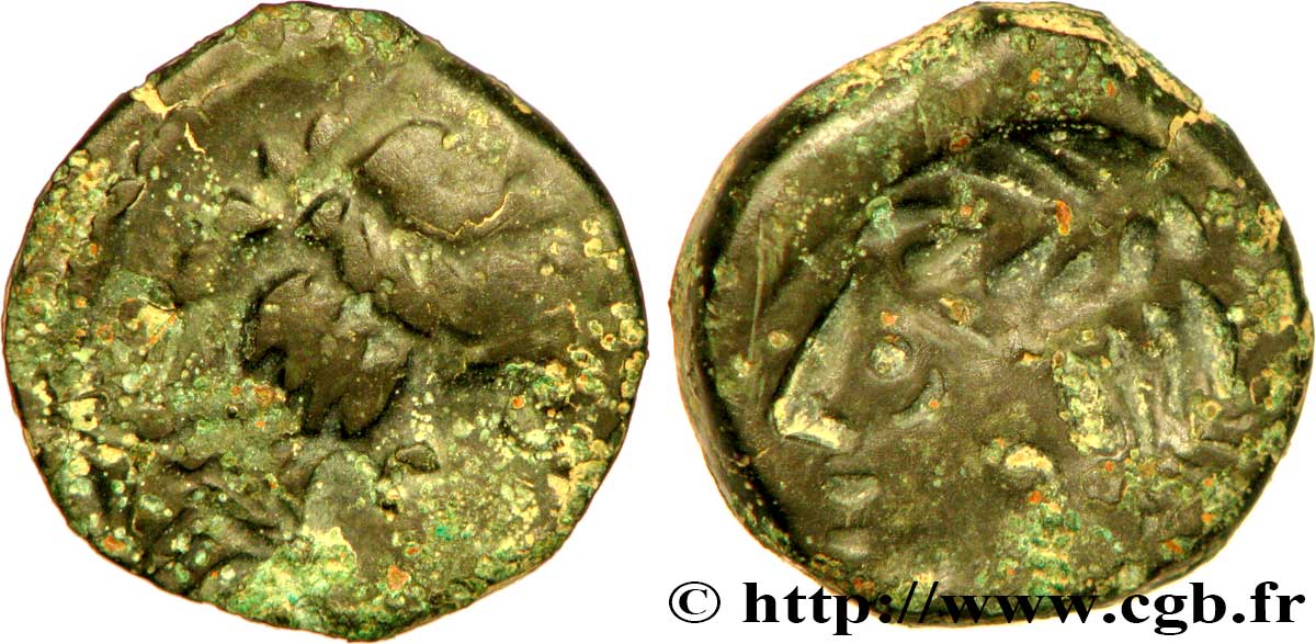CARNUTES (Région de la Beauce) Bronze “à l’aigle et au serpent”, incus TB/TTB