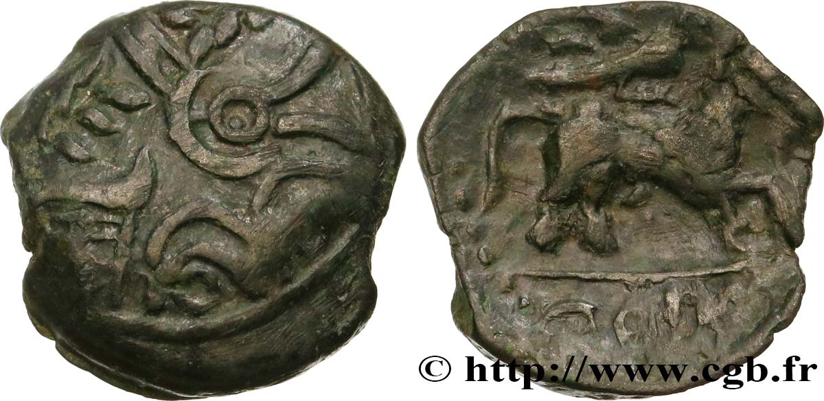 GALLIA - CARNUTES (Beauce area) Bronze COIIAT, lion à droite XF