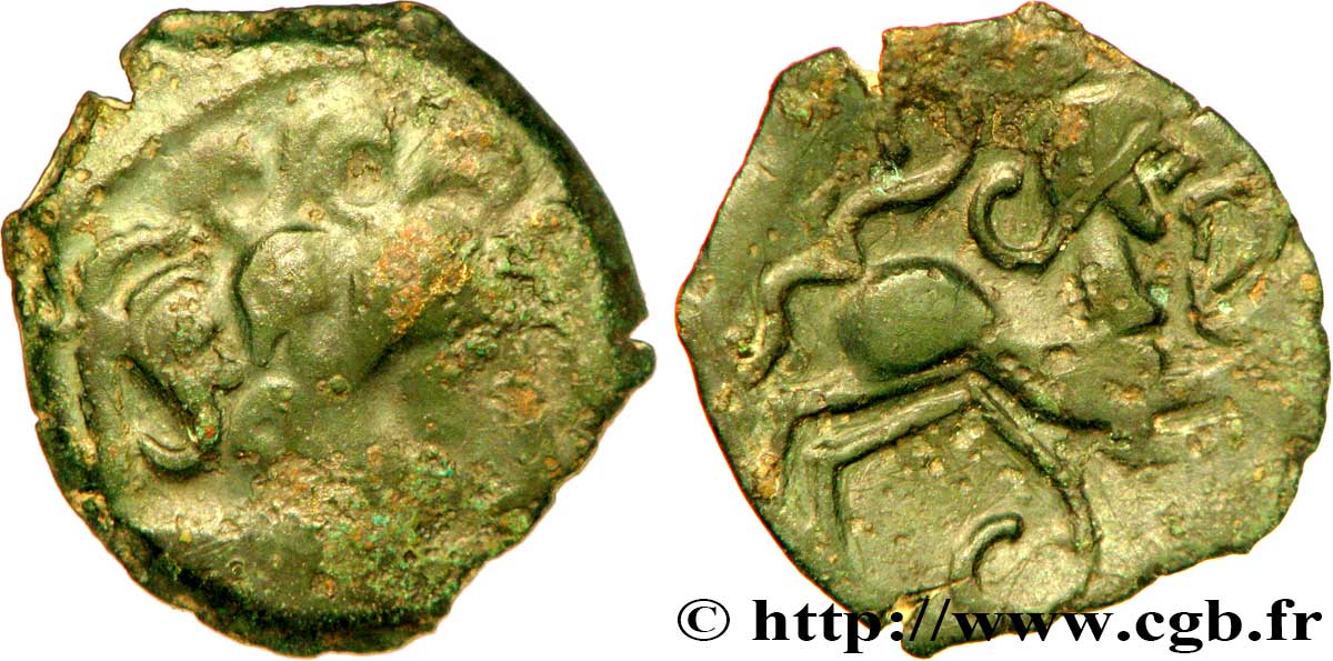 PICTONES / CENTROVESTE - Incerti Bronze au cheval androcéphale, fibule devant le cheval MB/BB
