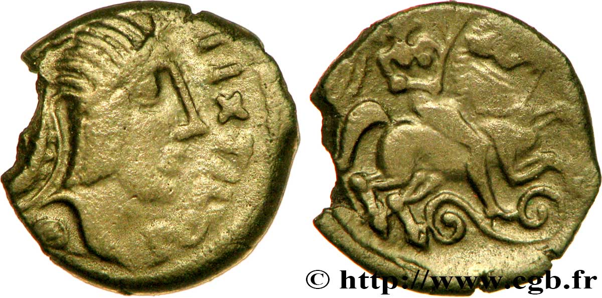 GALLIA - CARNUTES (Area of the Beauce) Bronze PIXTILOS classe VII au cavalier XF/AU