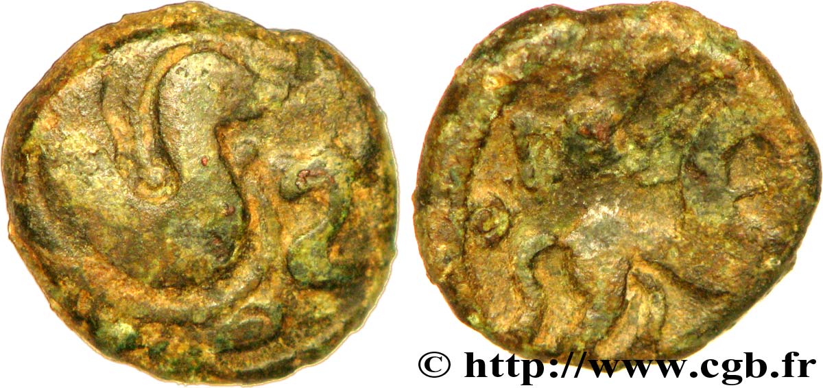 GALLIA BELGICA - AMBIANI (Regione di Amiens) Bronze au monstre marin BB/q.BB