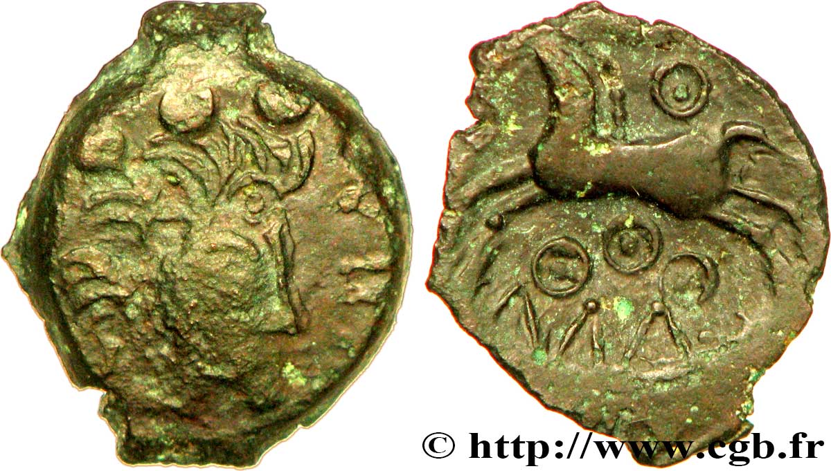 GALLIA BELGICA - REMI (Región de Reims) Bronze au cheval et aux annelets MBC