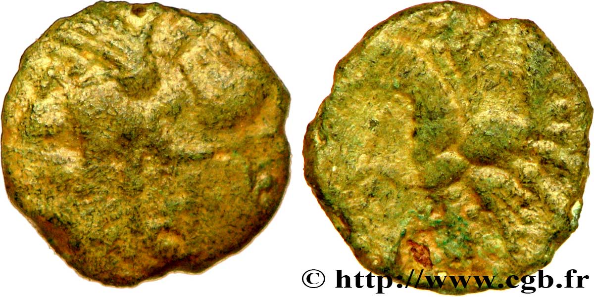 GALLIEN - BELGICA - BELLOVACI (Region die Beauvais) Bronze au coq, minimi fSS