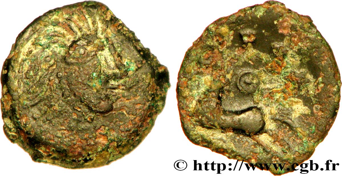 GALLIA BELGICA - REMI (Región de Reims) Bronze au cheval et aux annelets BC+
