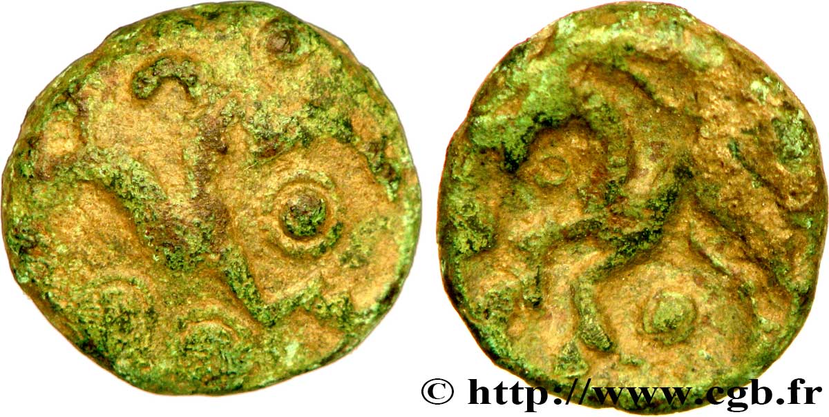 GALLIA BELGICA - AMBIANI (Regione di Amiens) Bronze au cheval, “type des dépôts d’Amiens” MB/q.BB