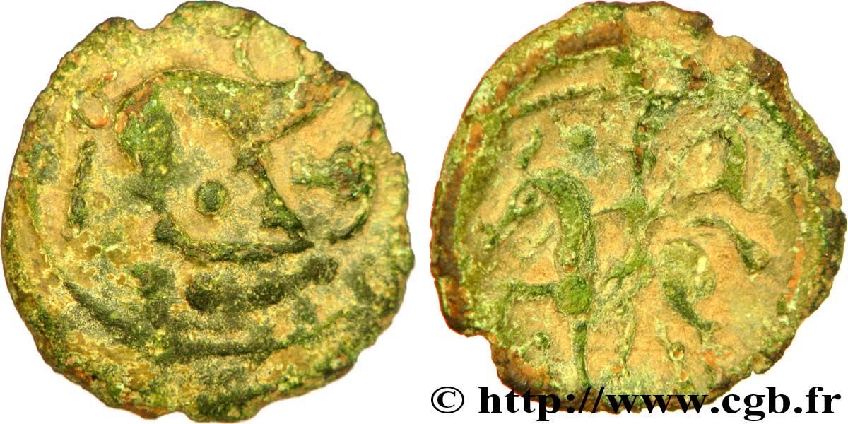 AMBIANI (Area of Amiens) Bronze au sanglier et au cavalier VF