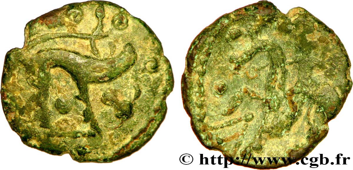 GALLIA BELGICA - AMBIANI (Regione di Amiens) Bronze au sanglier et au cavalier BB/q.BB