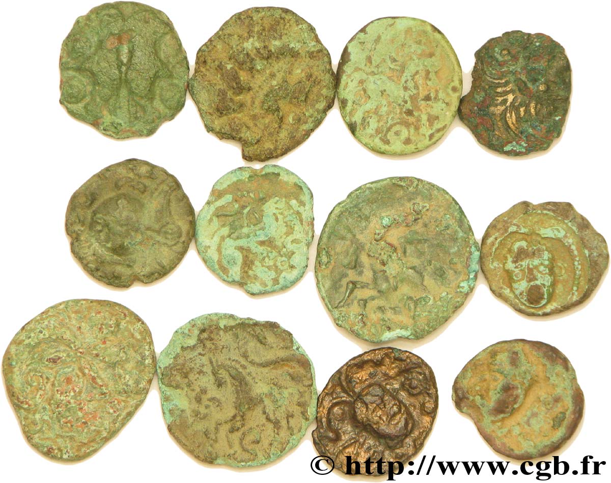 GALLIA BELGICA - AMBIANI (Región de Amiens) Lot de 12 bronzes rares pour étude lote