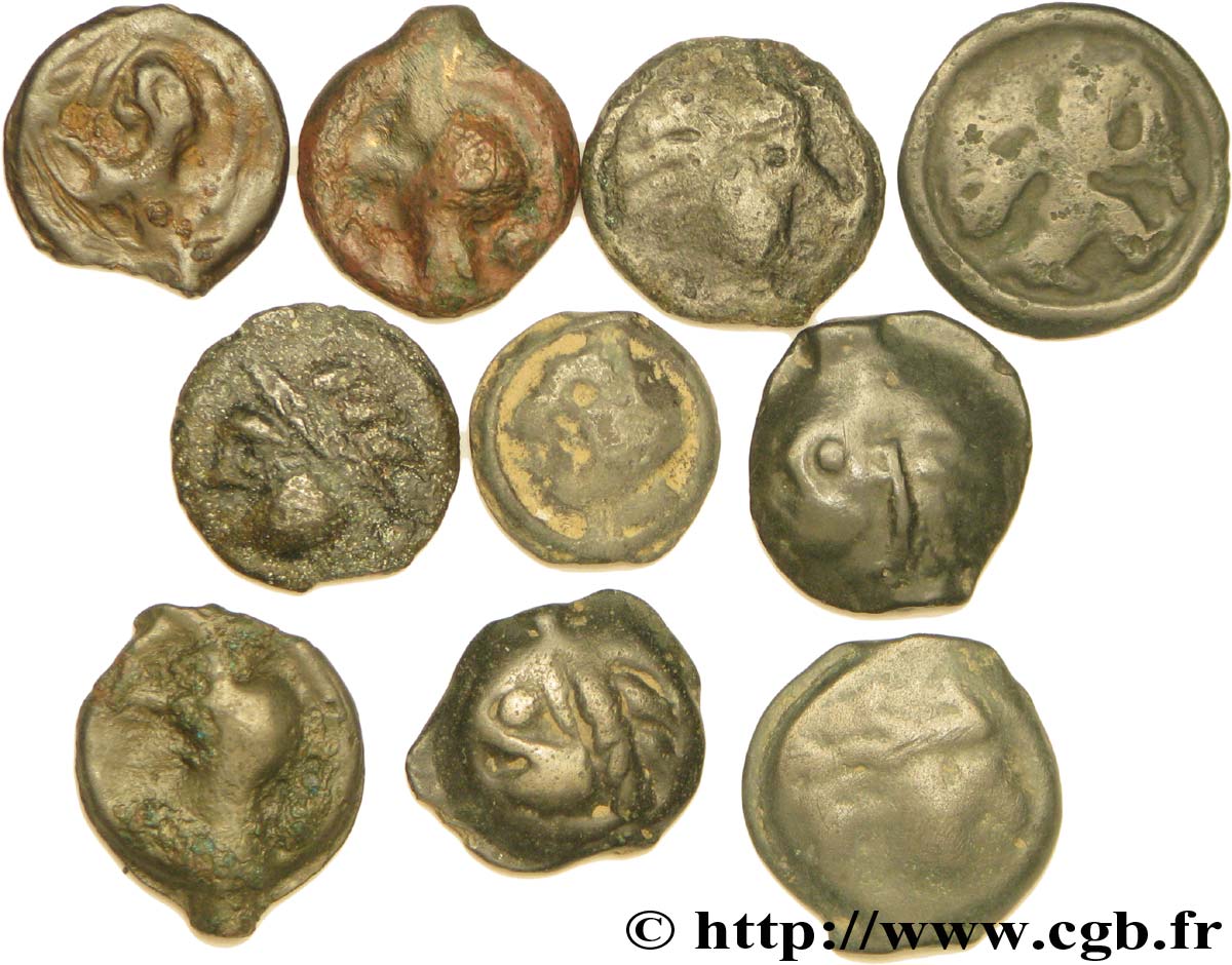 GAULE BELGIQUE - CELTIQUE Lot de 10 potins variés lot